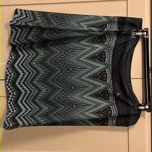 Multi colored skirt. Various shades of blue and green